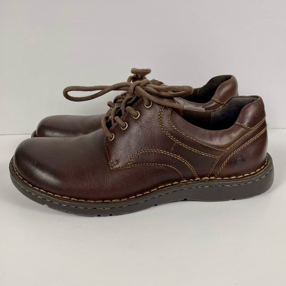 BORN Men’s Dark Brown Leather Lave Up Comfort Oxford Shoes, Size 9 - Picture 2 of 7